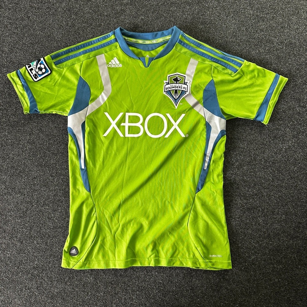 Adidas Seattle Sounders FC Xbox Soccer Jersey Kids Large Green MLS ClimaCool
